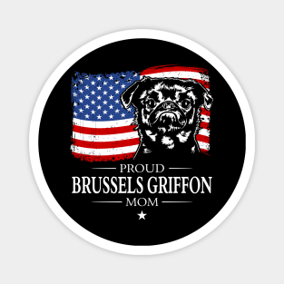 Brussels Griffon Mom American Flag patriotic dog Magnet